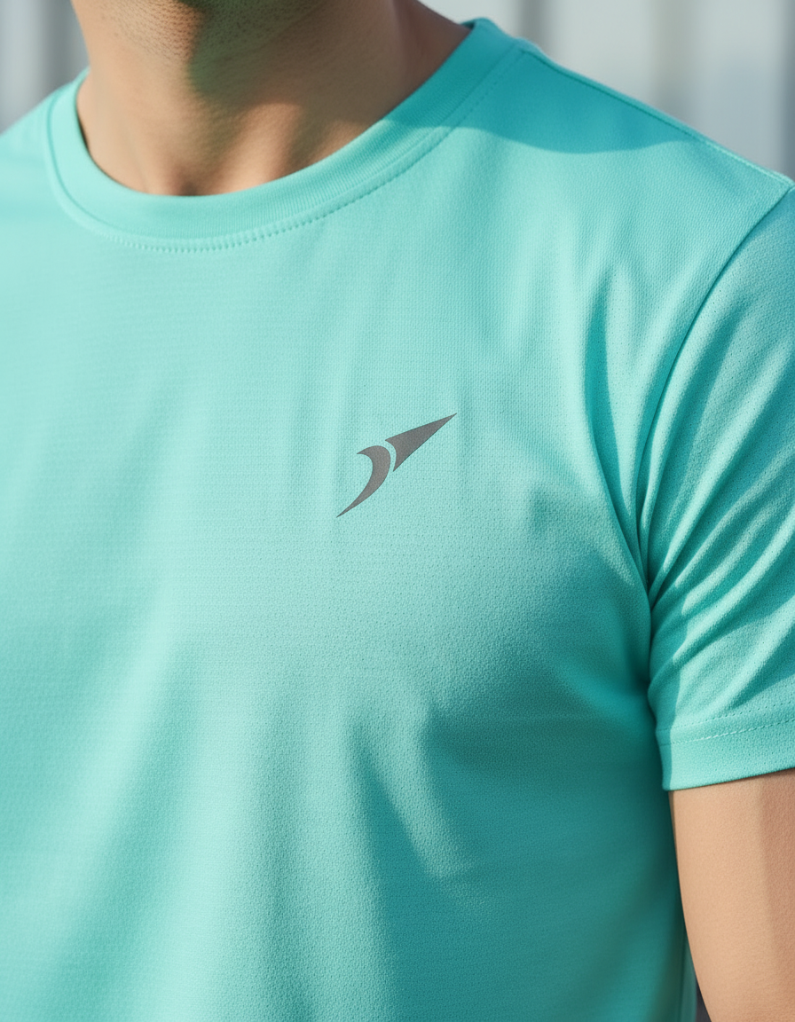 Men’s Premium Sports Activewear T-Shirt-Green-blue| Lightweight & Breathable