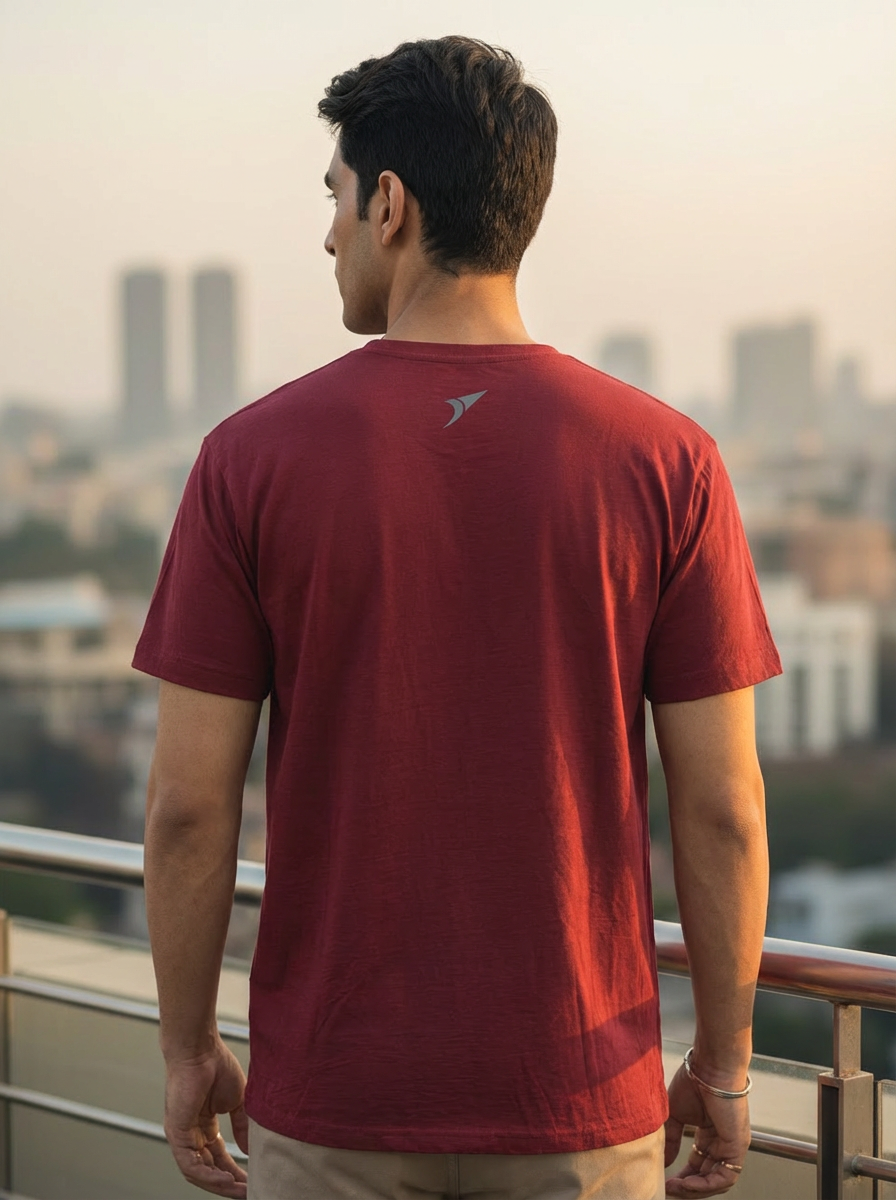 Men’s Premium Sports Activewear T-Shirt-Maroon| Lightweight & Breathable
