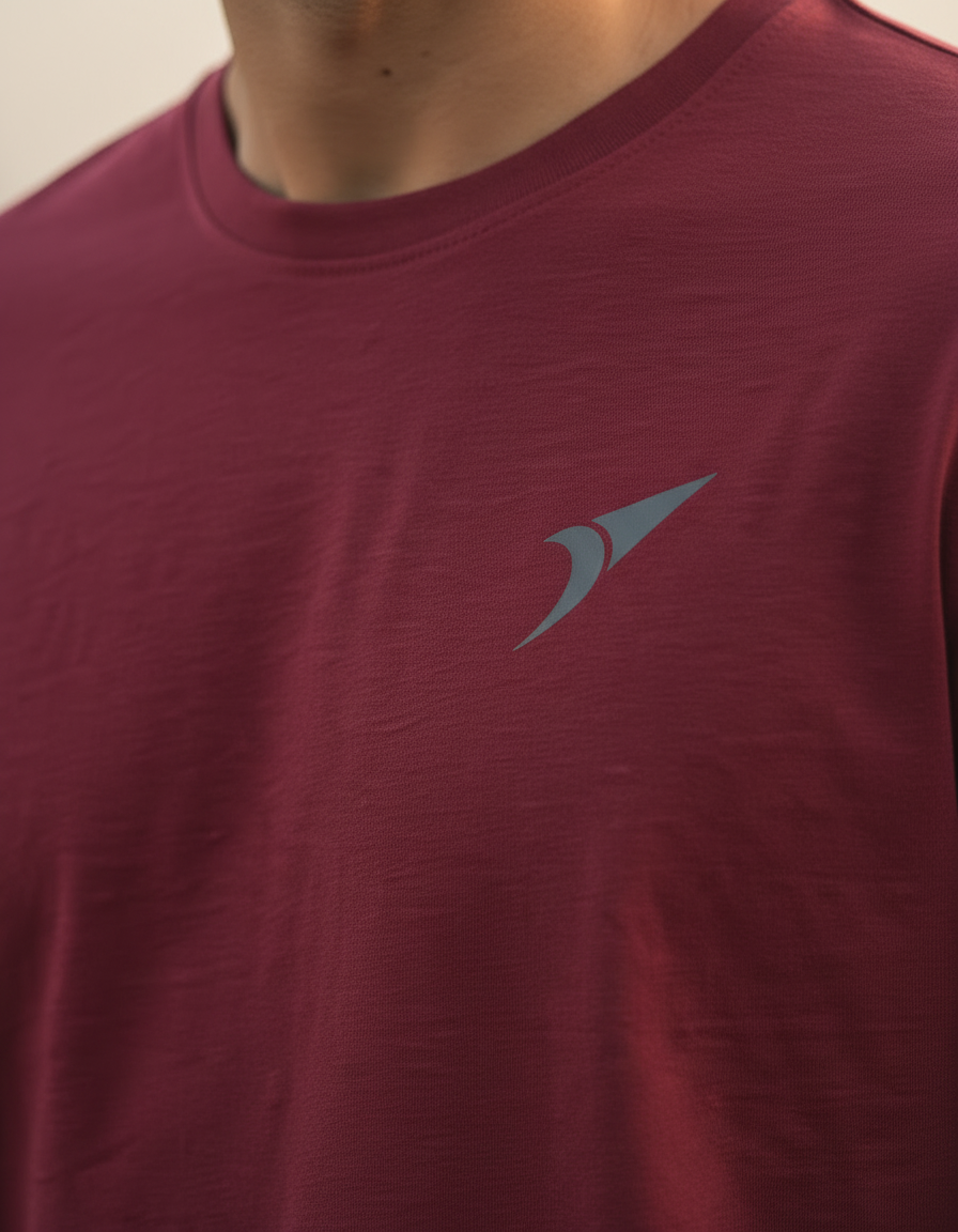 Men’s Premium Sports Activewear T-Shirt-Maroon| Lightweight & Breathable