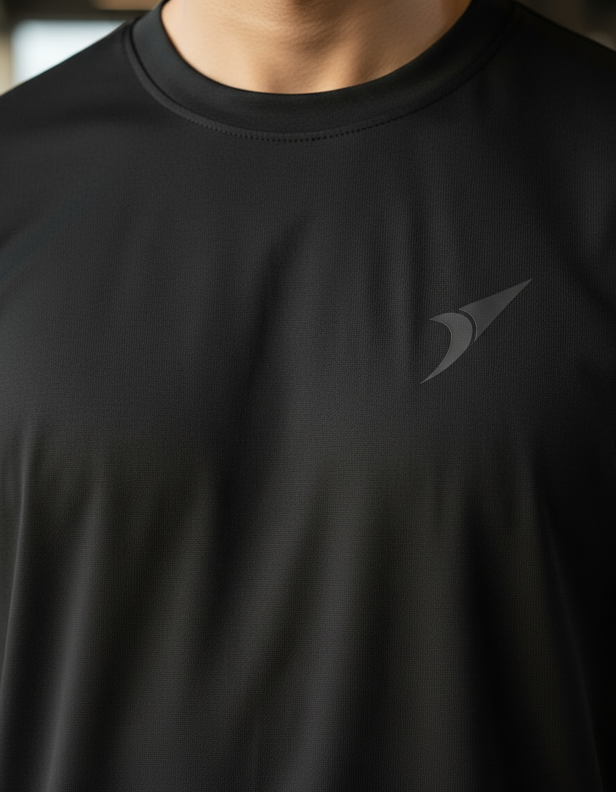 Men’s Premium Sports Activewear T-Shirt-Black | Lightweight & Breathable