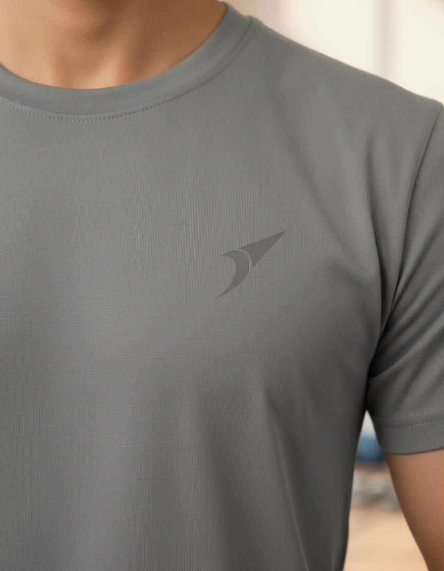 Men’s Premium Sports Activewear T-Shirt-Grey| Lightweight & Breathable