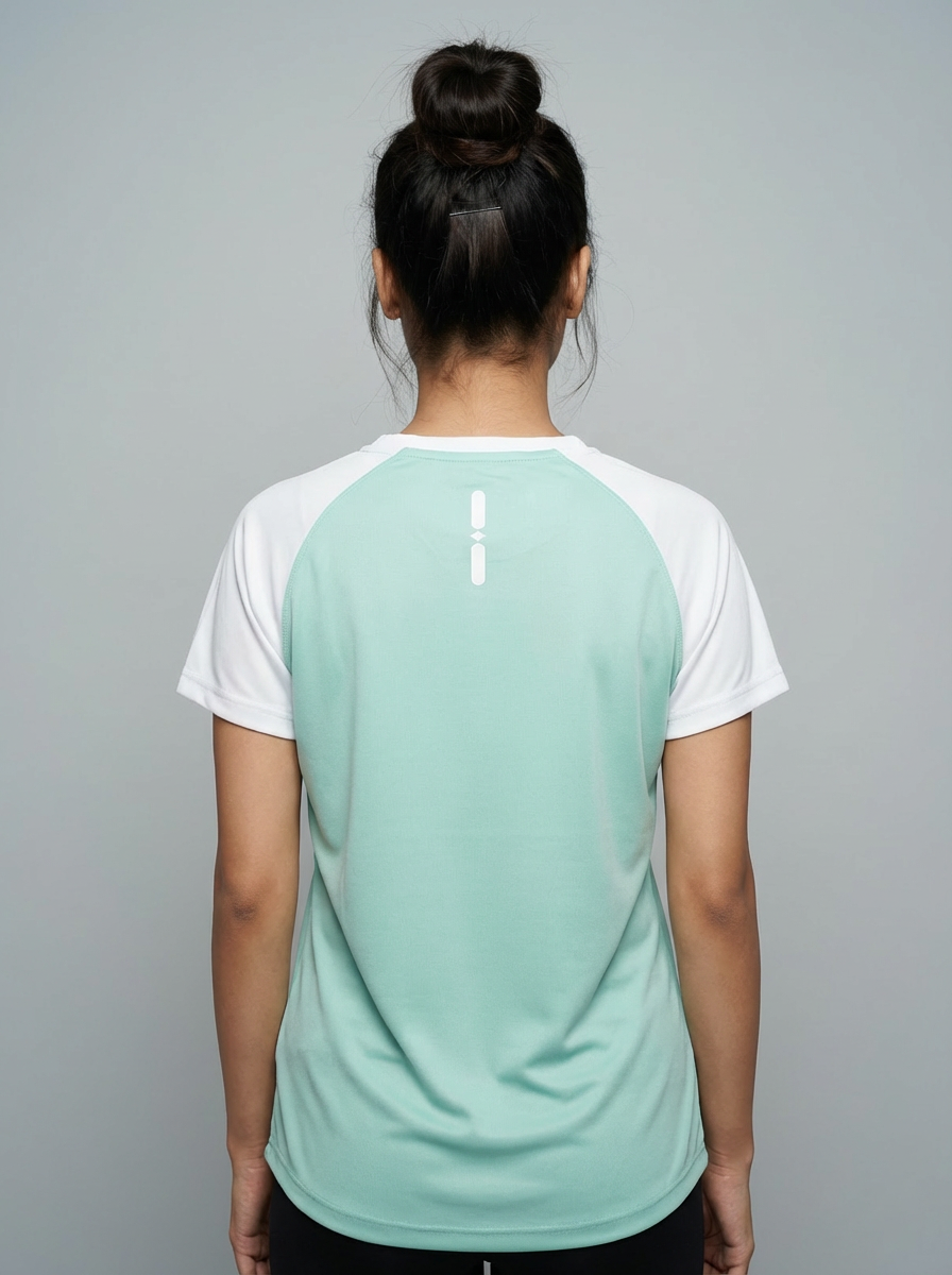 Women’s Mint Green Raglan T-Shirt with White Sleeves | Premium Cotton Casual Wear