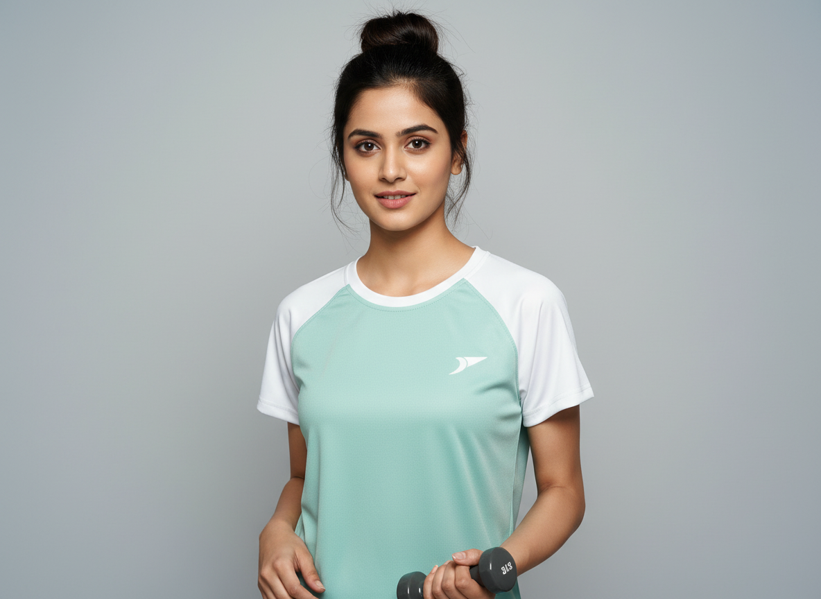Women’s Mint Green Raglan T-Shirt with White Sleeves | Premium Cotton Casual Wear