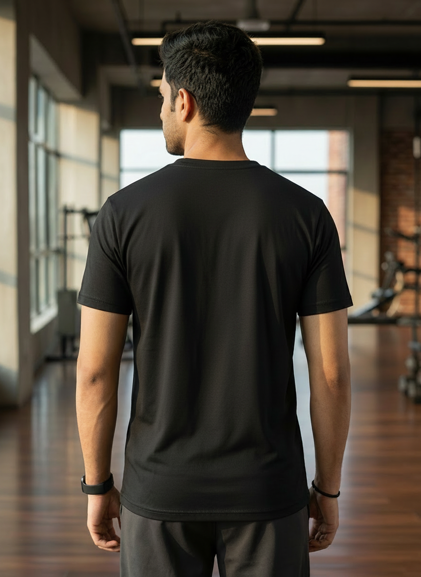 Men’s Premium Sports Activewear T-Shirt-Black | Lightweight & Breathable