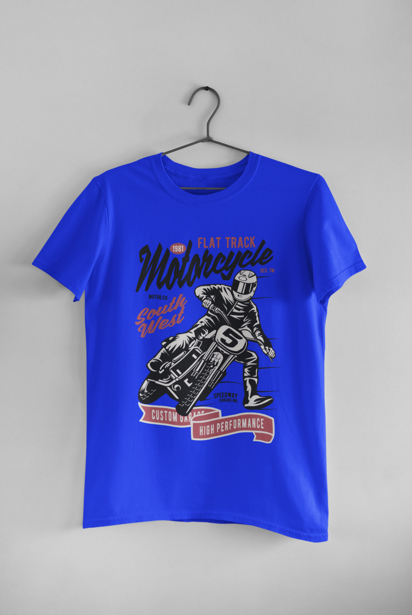 “Bold vintage-style flat track motorcycle  unisex T-shirt