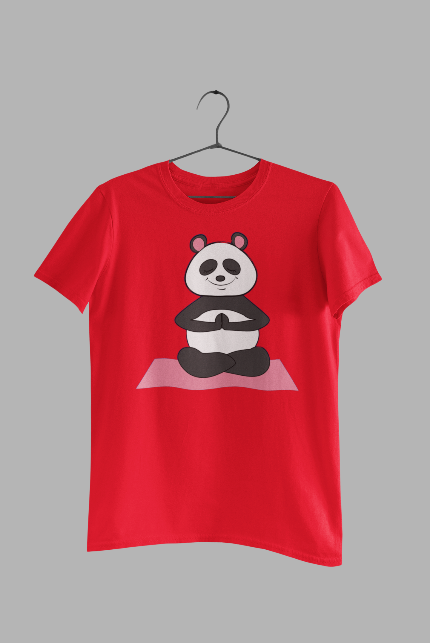 cute meditating panda on a yoga mat. Yoga unisex T-Shirt”