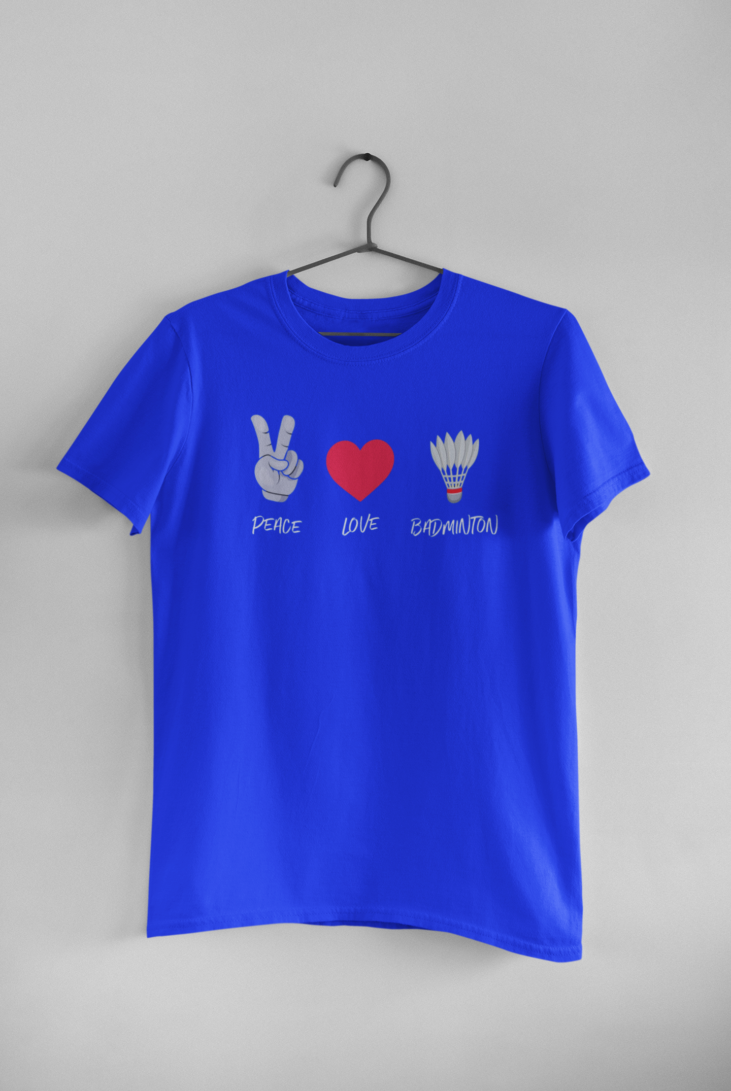 ‘Peace, Love, Badminton’ unisex T-shirt