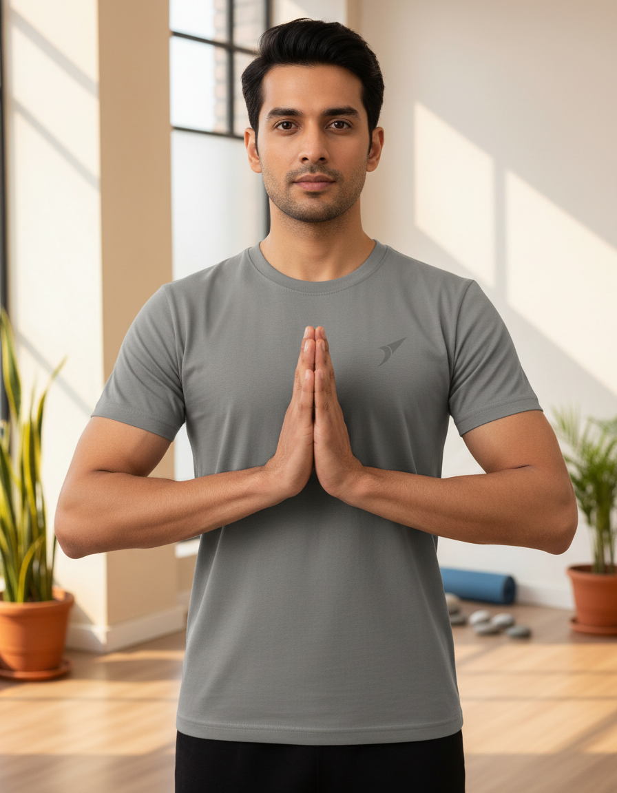 Men’s Premium Sports Activewear T-Shirt-Grey| Lightweight & Breathable