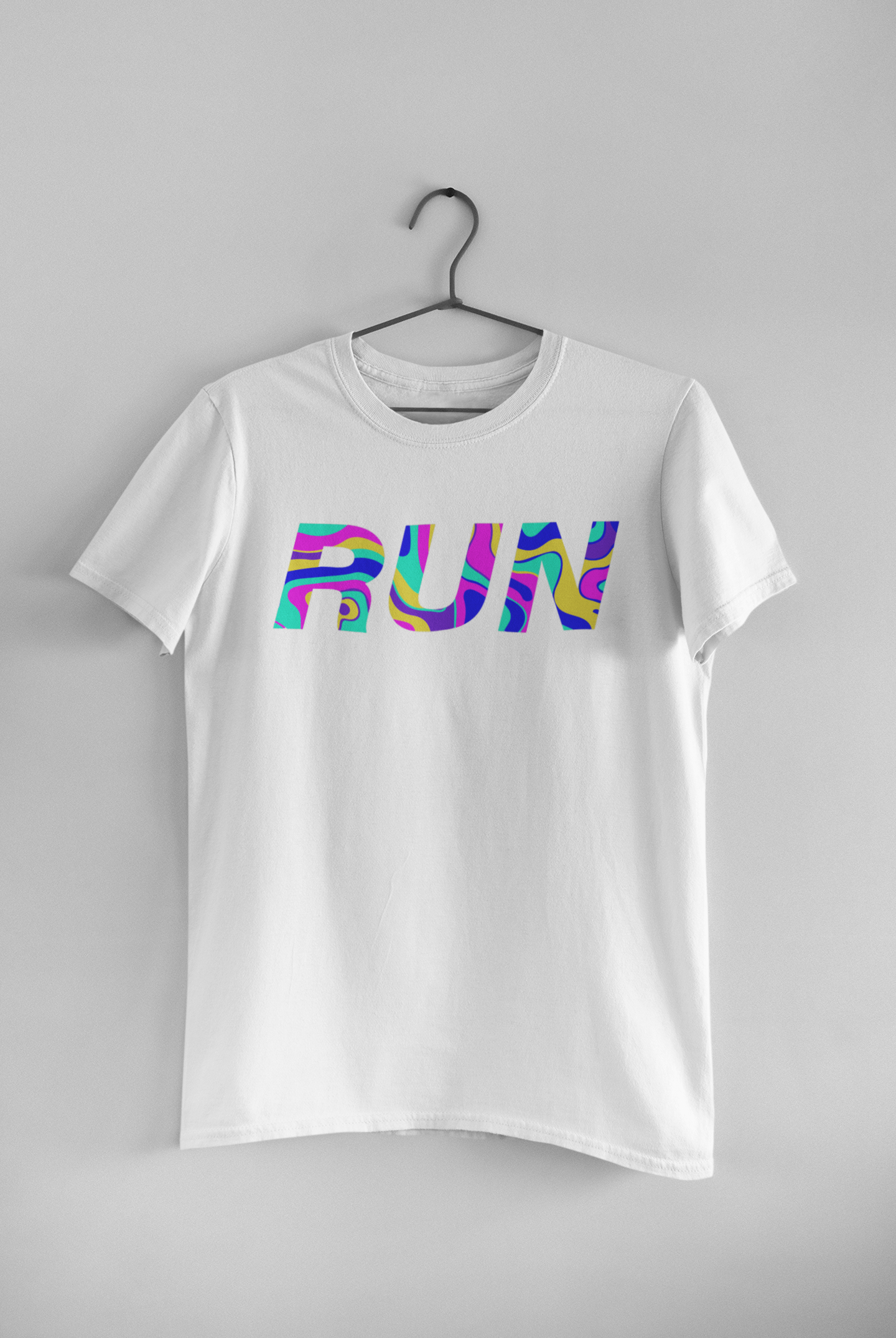 ‘RUN’ T-shirt with a dynamic design,  running unisex T-shirt