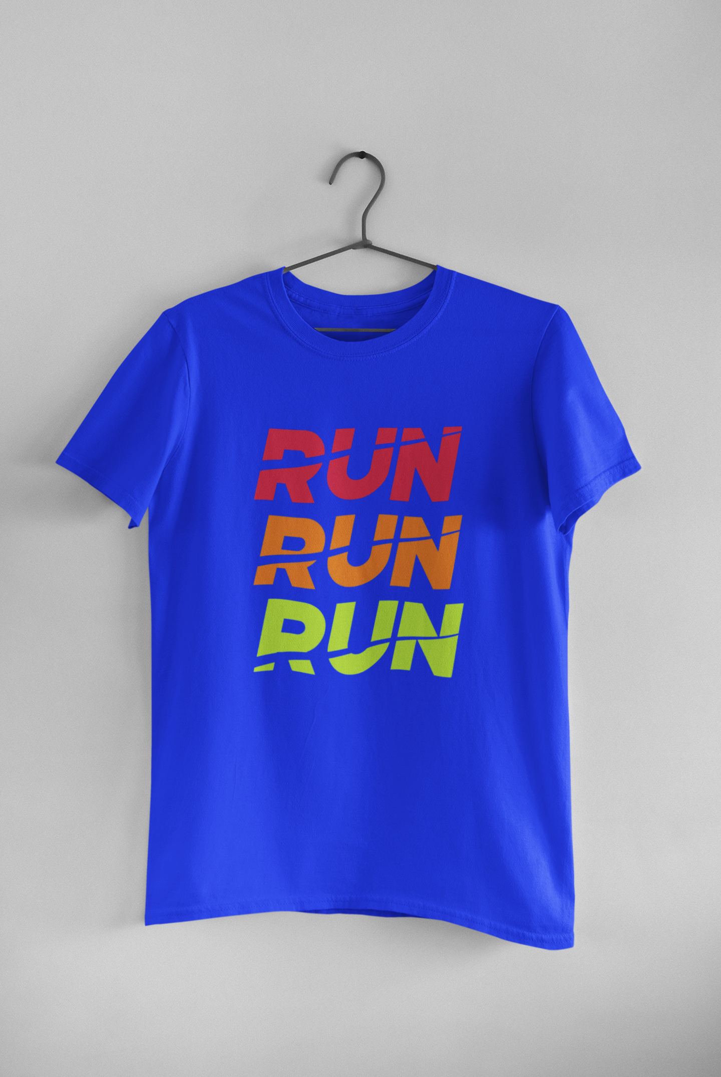 “Run. Run. Run.” in bold,unisex T-shirt