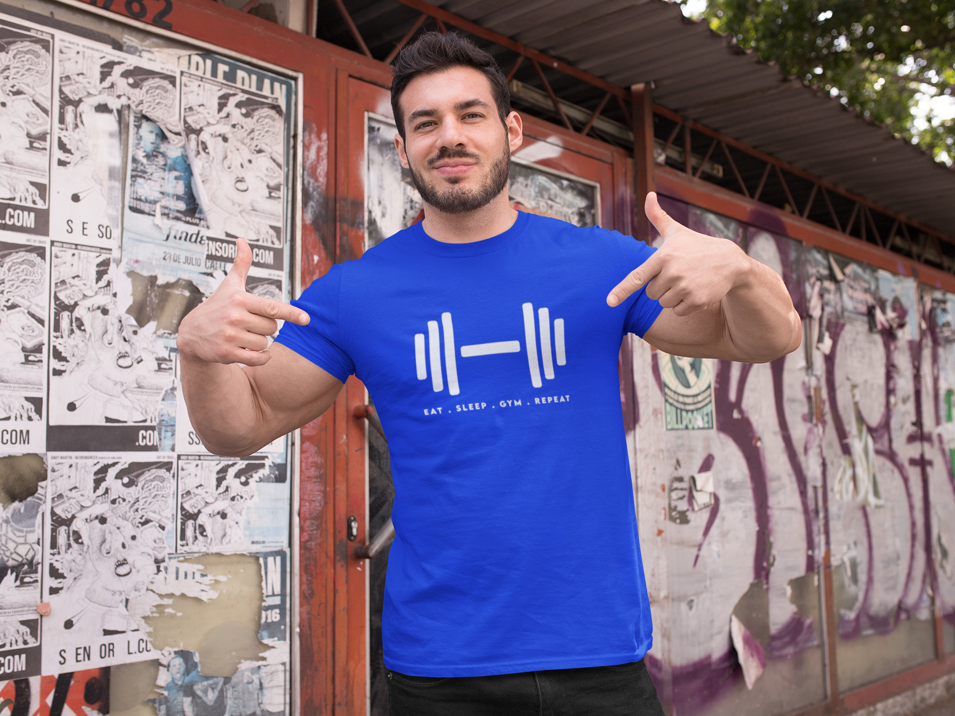 Eat. Sleep. Gym. Repeat. GYM MEN'S TSHIRT