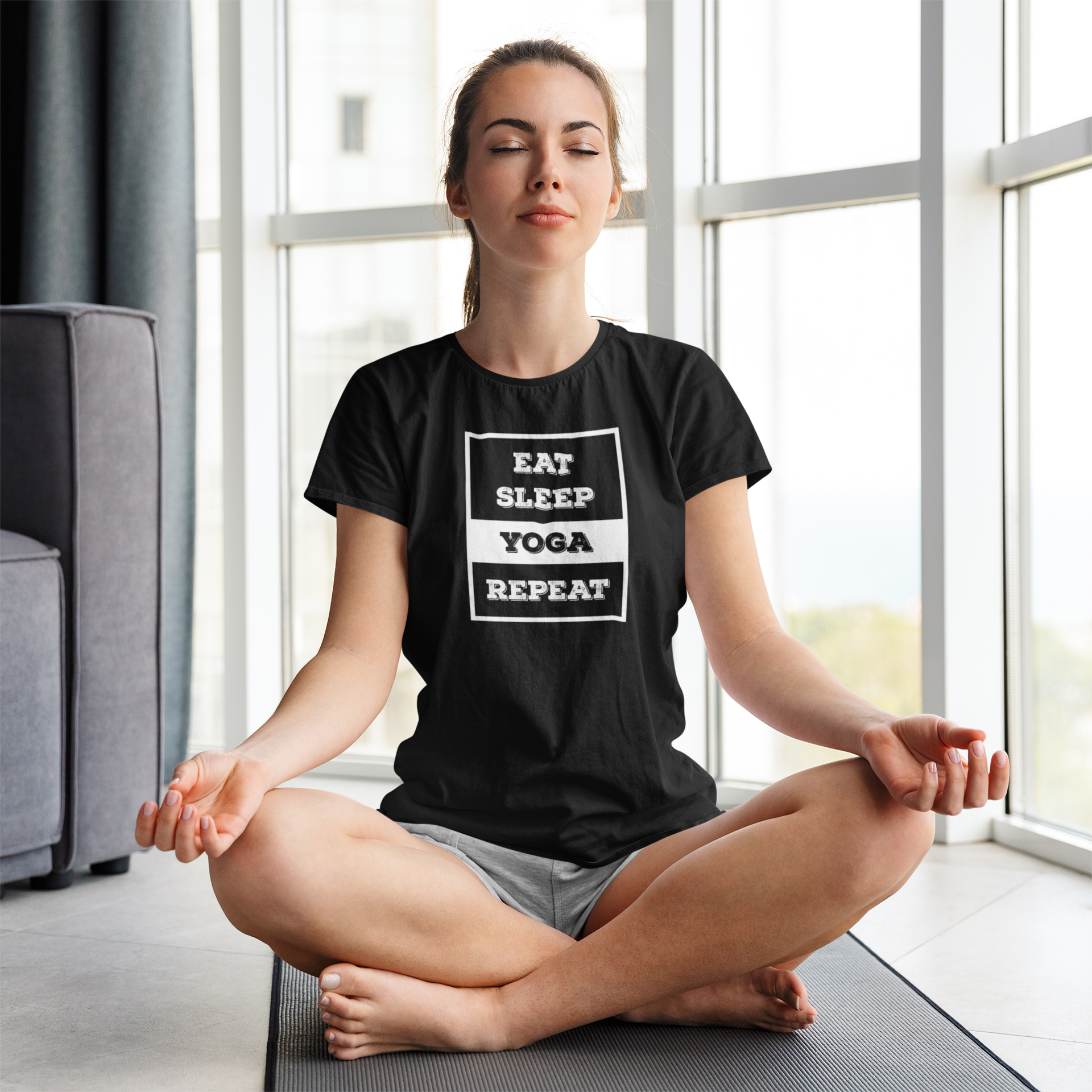 “Eat, Sleep, Yoga, Repeat Evolution” mens tshirt