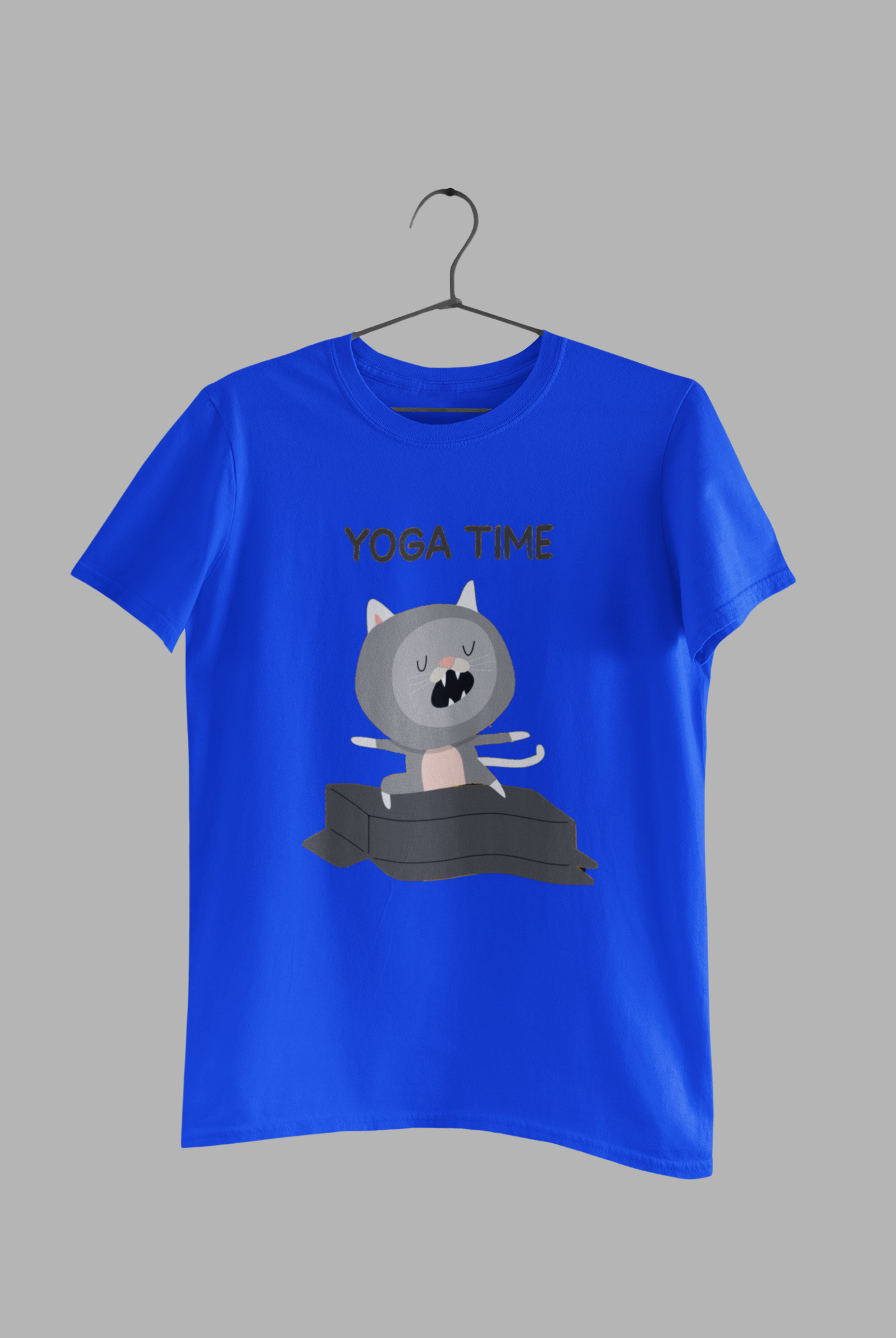 “Yoga Time cute meditating character sitting on yoga blocks.” Yoga unisex T-Shirt”