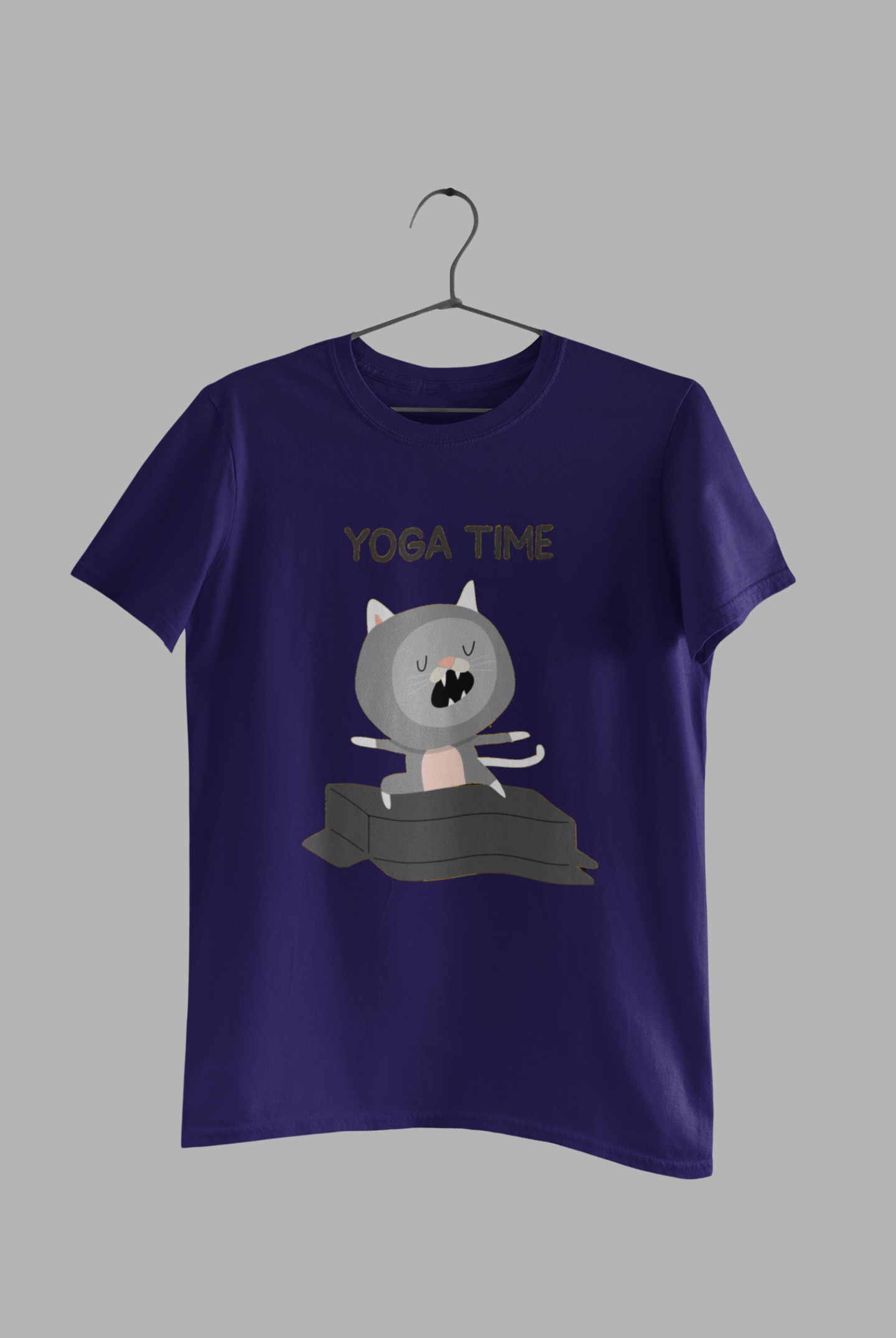 “Yoga Time cute meditating character sitting on yoga blocks.” Yoga unisex T-Shirt”