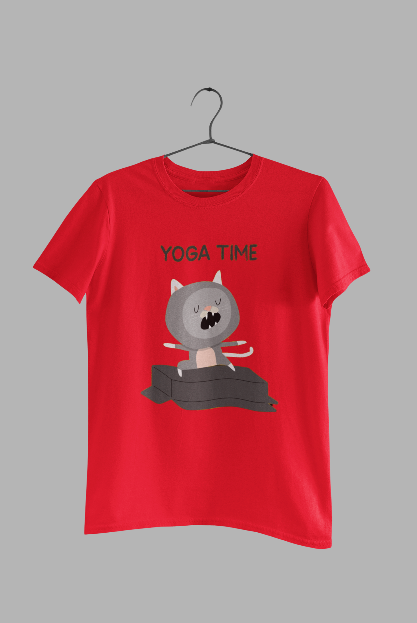 “Yoga Time cute meditating character sitting on yoga blocks.” Yoga unisex T-Shirt”